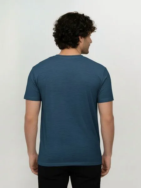 GreenBomb GREENBOMB Bike Mountain Loom - Funktionales T-Shirt aus Merino-Wolle / hochwertiger Print / Fair & Vegan, Blau (blue pine), – Produktbild 4 von 4
