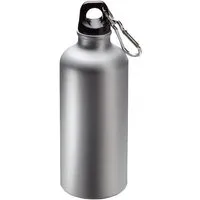 elasto elasto Aluminiumflasche "Sporty" 0,6 l - Outdoorflasche mit Karabiner, Matt/silber, – Produktbild 1 von 1