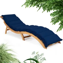 Casaria® Casaria® Faltbare Gartenliege Akazie FSC®-zertifiziert inkl Auflage Blau – Produktbild 1 von 1