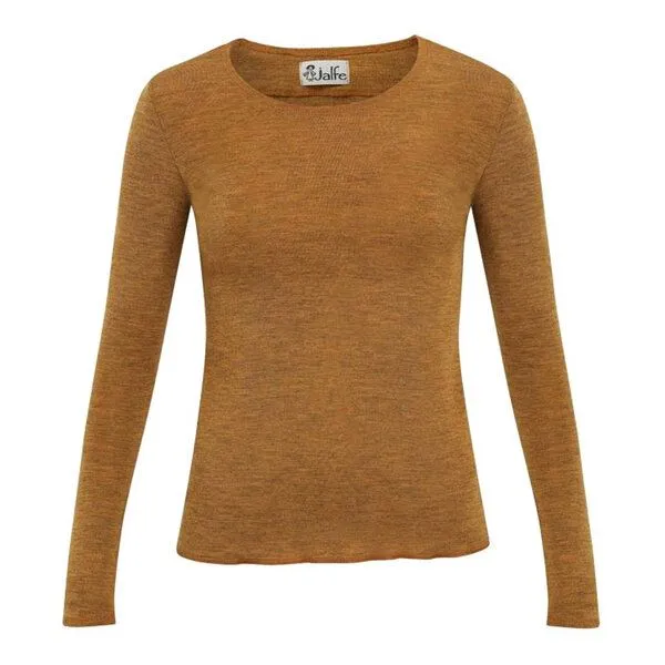 Jalfe Jalfe Longsleeve Wolle plain melange, Senfgelb, – Produktbild 1 von 1