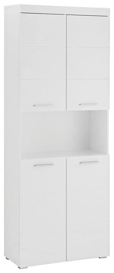 welltime Hochschrank Avena Badschrank 4-türig mit o. Fach und 4 Einlegeböden - B/T/H 73/31/190 cm, Weiß, – Produktbild 2 von 4
