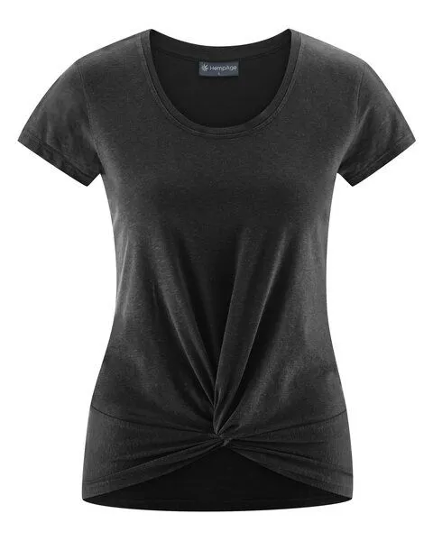 HempAge HempAge Damen Yoga T-Shirt Hanf/Bio-Baumwolle, Black, – Produktbild 2 von 4