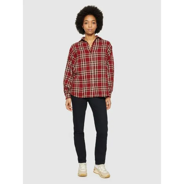 KnowledgeCotton Apparel KnowledgeCotton Apparel Karohemd mit Ballonarmen aus Bio-Baumwolle, Rot (red checked), – Produktbild 1 von 4