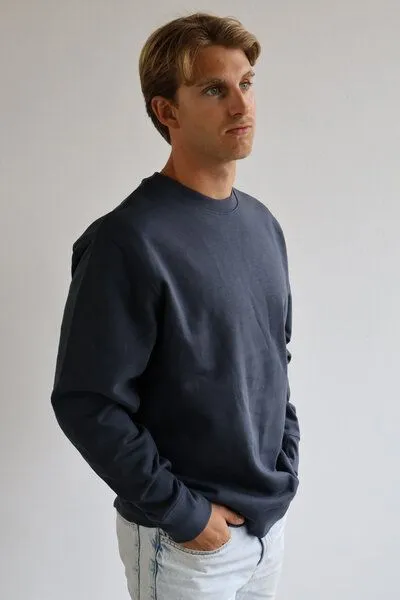Kultgut Kultgut ProEarth Kollektion- Biofair hergestellt- Hochwertiger Sweaterpullover - For all day, Blaugrau, – Produktbild 3 von 4