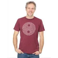 Life-Tree Life-Tree Organic Fairwear Shirt Men Stone Washed YinYang, Rot, – Produktbild 2 von 5