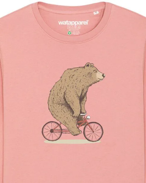 watapparel watapparel Sweatshirt Unisex Fahrradbär, Canyon pink, – Produktbild 3 von 4