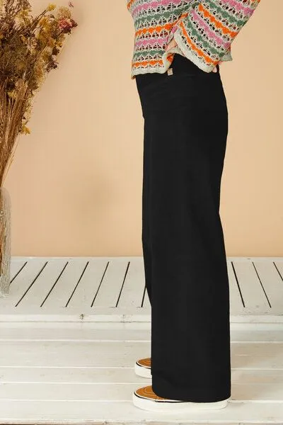 La Gitana La Gitana Damen Cordhose „Lina“ aus Stretch Bio Baumwolle, Passform: Loose Fit, Schwarz, – Produktbild 3 von 3