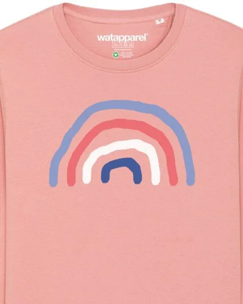 watapparel watapparel Sweatshirt Unisex Regenbogen, Canyon pink, – Produktbild 3 von 3