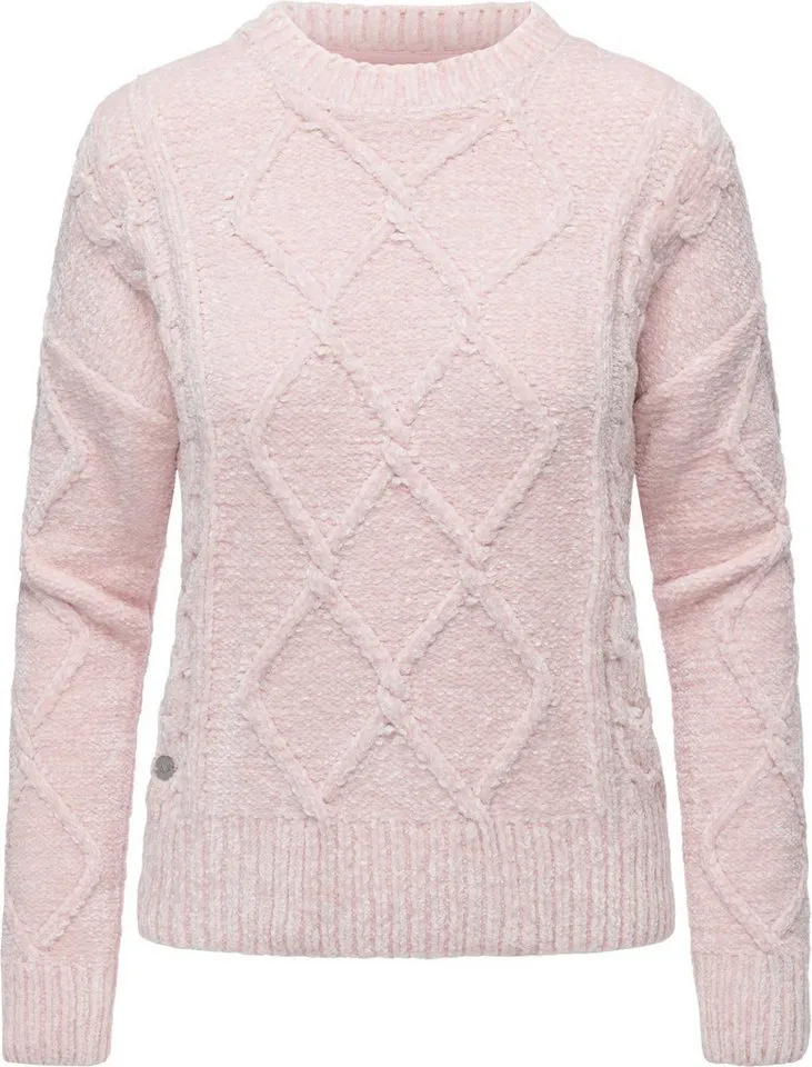 ragwear ragwear Strickpullover Jannina Gestrickter gemusterter Pullover, Rosa, – Produktbild 1 von 3