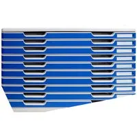 Exacompta Exacompta Schubladenbox Modulo "Office", DIN A3+, 10 Schubladen geschlossen, blau – Produktbild 1 von 1