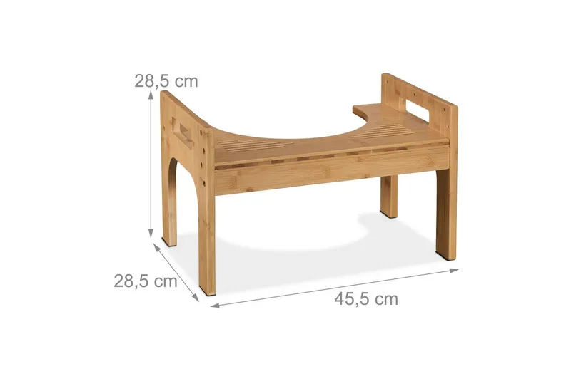 RELAXDAYS RELAXDAYS Badhocker Toilettenhocker aus Bambus (1 St), Braun, – Produktbild 6 von 8