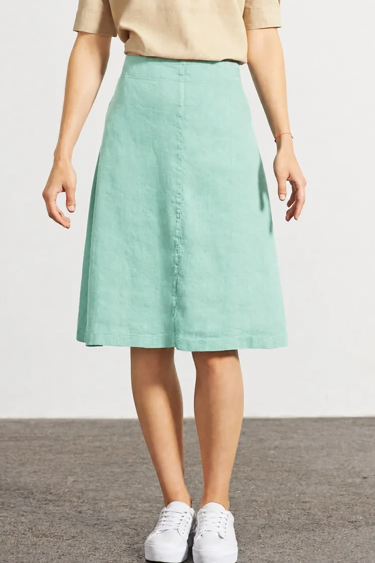 HempAge Hempage Damen vegan Midi-Rock Luftig Salbeigrün, Grün, – Produktbild 1 von 2
