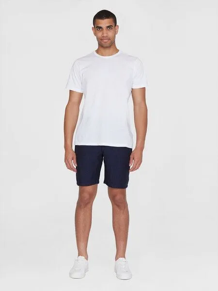 KnowledgeCotton Apparel KnowledgeCotton Apparel Leinen-Shorts CHUCK, Yarndyed total eclipse, – Produktbild 2 von 3