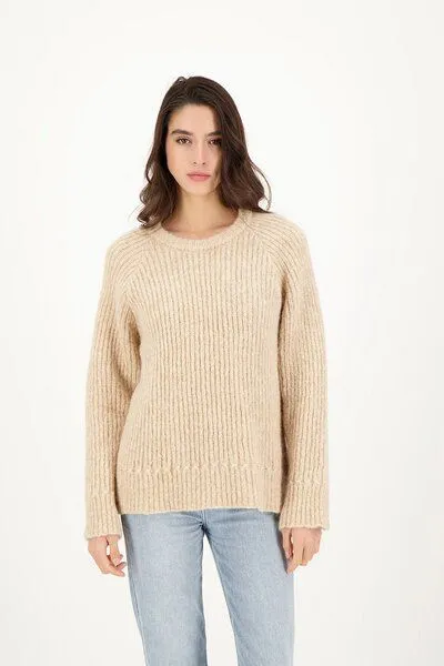 Les Racines Du Ciel Les Racines Du Ciel Diane Rib Sweater - Alpaca / organic Cotton, Light beige, – Produktbild 1 von 1