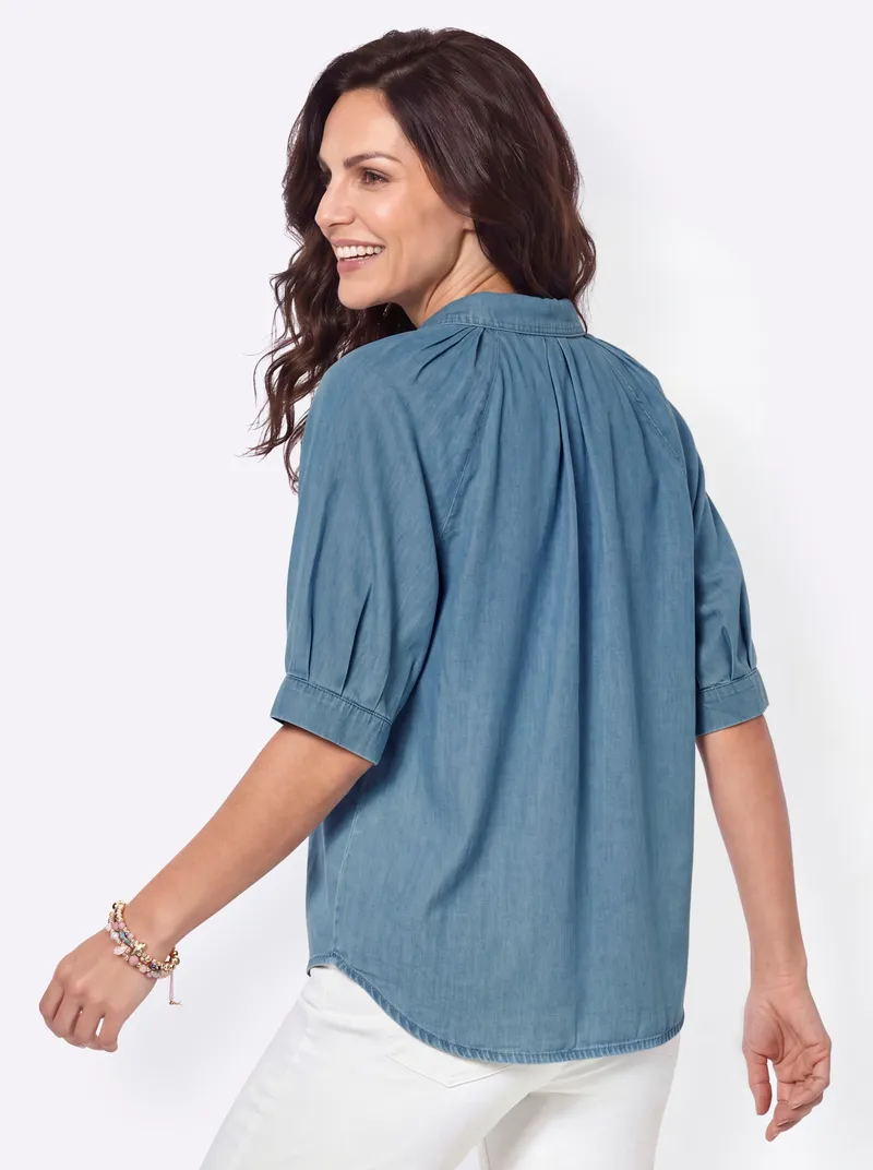 Witt Jeansbluse blue-bleached, Blue-bleached, – Produktbild 2 von 2