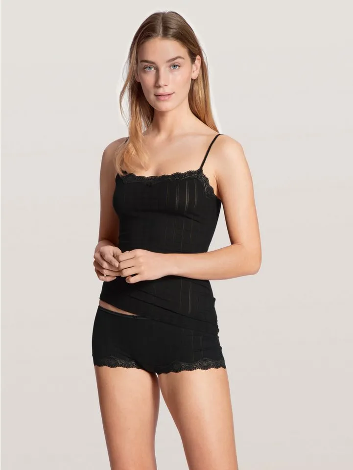 CALIDA CALIDA Panty Etude Toujours Jacquard-Optik, Low-Cut, feminin, elastisch, bequem, pillingarm, Schwarz, – Produktbild 5 von 5