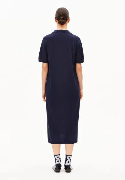 ARMEDANGELS ARMEDANGELS FINE POLO Damen Strickkleid aus Bio-Baumwoll Mix, Tinted navy, – Produktbild 2 von 4