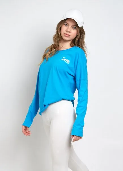 SPARKLES OF LIGHT SPARKLES OF LIGHT Yoga Shirt | LET'S MEDITATE TOGETHER, Blau, – Produktbild 3 von 3
