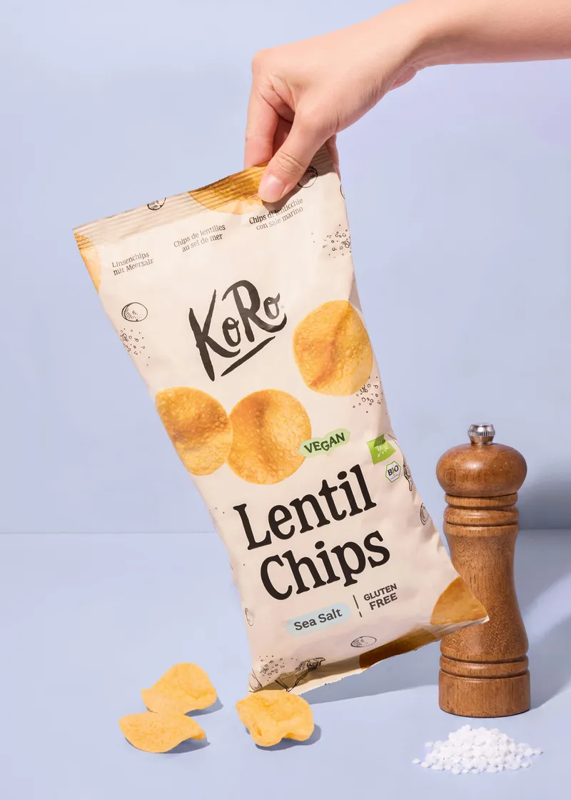 KoRo Bio Linsenchips mit Meersalz 100 g – Produktbild 3 von 5