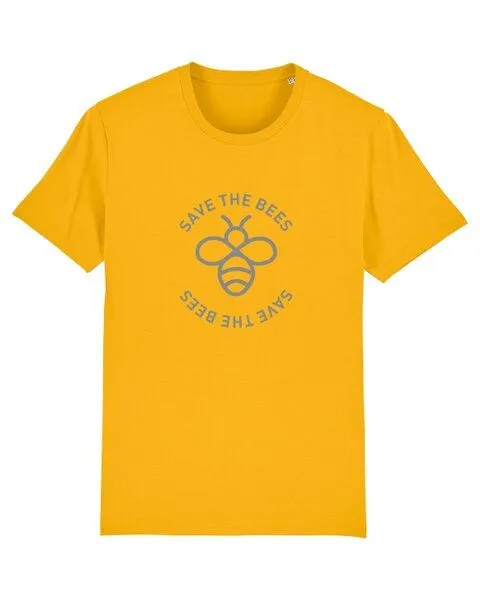 University of Soul University of Soul Unisex T-Shirt aus Bio-Baumwolle "Save the Bees", Safrangelb, – Produktbild 1 von 2