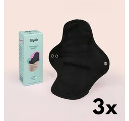 Taynie Taynie Binden Waschbare Binde extra stark - wiederverwendbare Stoffbinde, Extra stark, 3-St., Waschbare Binden / Wiederverwendbare Stoffbinden aus Bio-Baumwolle – Produktbild 1 von 1