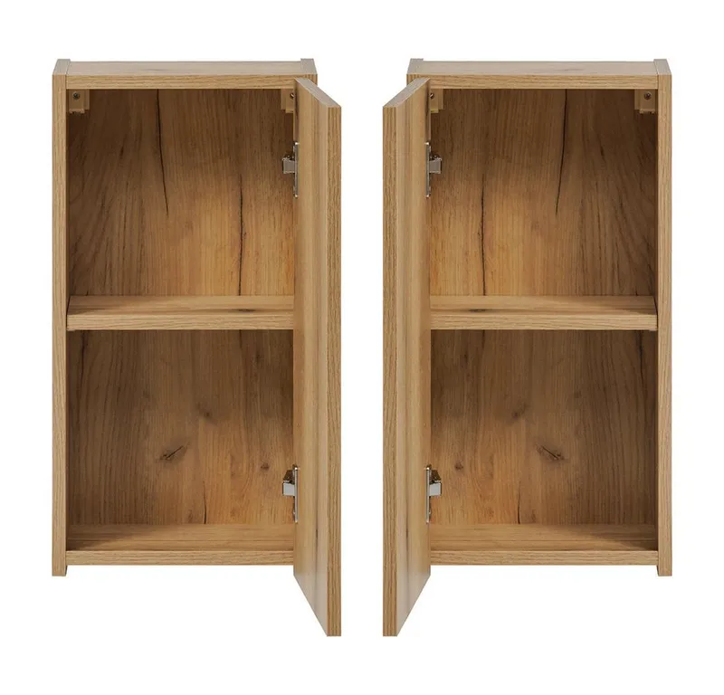 Lomadox Hängeschrank NEWPORT-56-OAK 30cm, in Eiche, Metallgriffe, Braun, – Produktbild 2 von 3