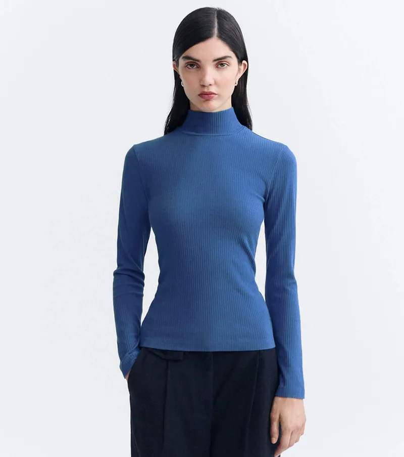thinking mu Rip Longsleeve Modell: Aine GOTS, Delft blue, – Produktbild 2 von 4