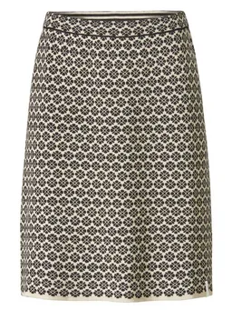 Himalaya Clothing Strickrock Damen figurumspielend casual Rock GOTS Bio-Baumwolle Blütenjacquard Weiche Strickqualität mit elastischem Bund, knielang – Produktbild 1 von 1