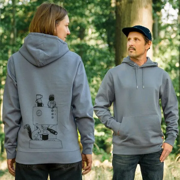 Cmig Cmig Hoodie Kaffee-Hörnchen für Kaffeefreunde, Blue grey, – Produktbild 5 von 5