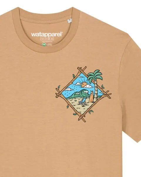 watapparel watapparel T-Shirt Unisex Beach is calling, Latte, – Produktbild 3 von 3
