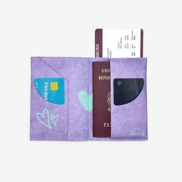paprcuts paprcuts RFID Reisepasscover, Liebe & so (lila türkis), – Produktbild 3 von 4
