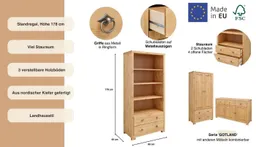 OTTO home Standregal Gotland, Breite 80 cm, Höhe 178 cm, aus massiver Kiefer, FSC® – Produktbild 1 von 1