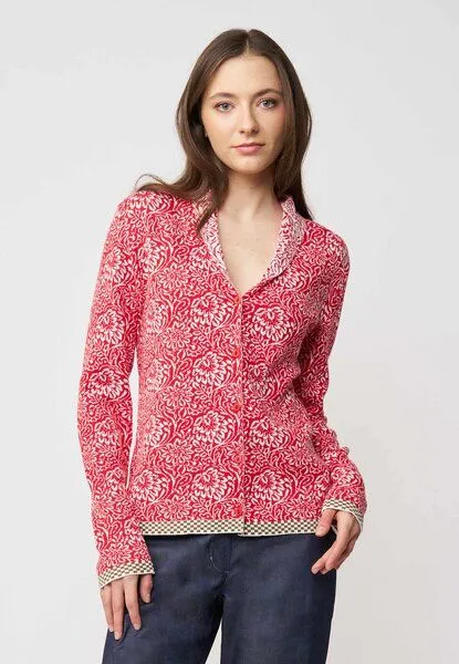LANA Organic LANA Organic Strickjacke im Jaquardmuster für Damen, Modell Jolie, Luana schwarz - ecru, – Produktbild 4 von 4