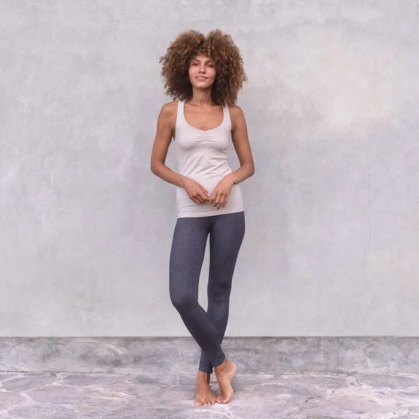 Jaya Jaya NOURI MELANGE - Damen - lockeres Top für Yoga aus Biobaumwolle, Creme/creme, – Produktbild 2 von 4