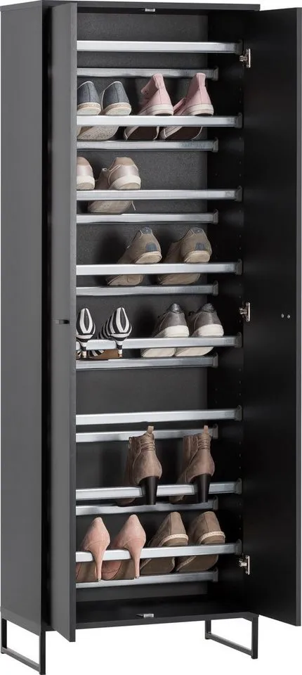 Schildmeyer Schuhschrank Janne, Schuhschrank, Made in Germany, B: 60 cm Solide Verarbeitung - Dieses Produkt ist in Deutschland gefertigt, Schwarz, – Produktbild 4 von 4