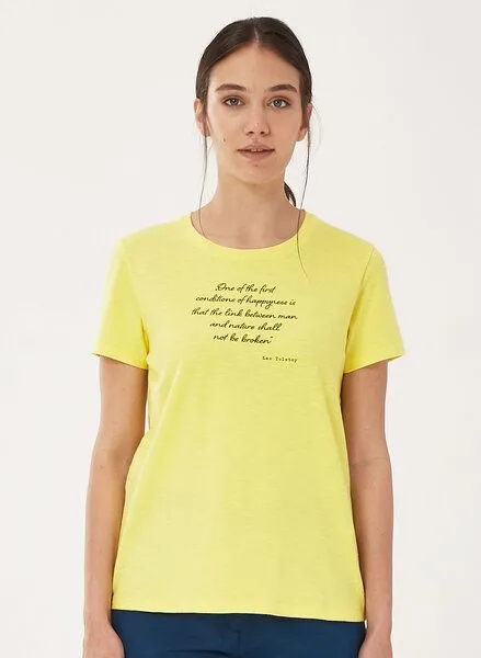 ORGANICATION ORGANICATION T-Shirt aus Bio-Baumwolle mit Text-Print, Lemonade, – Produktbild 1 von 4