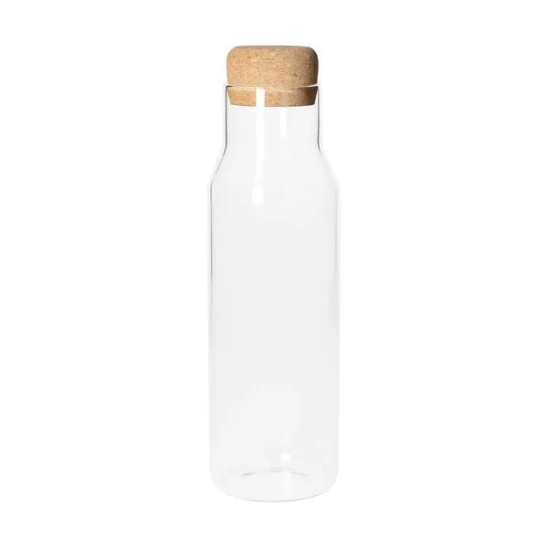 elasto elasto Glaskaraffe "Pour" 1,1 l - Eleganter Krug mit Korkverschluss – Produktbild 1 von 3