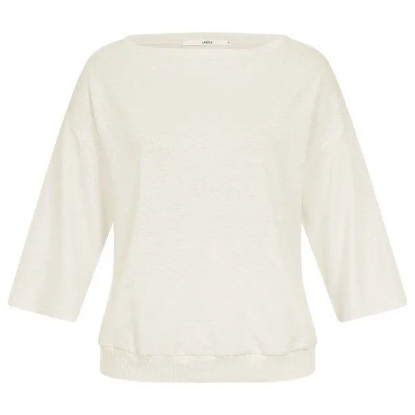 LANIUS LANIUS U-Boot-Shirt mit 3/4-Arm, Natural undyed, – Produktbild 1 von 4