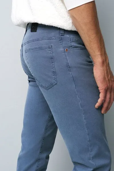 M 5 BY MEYER M 5 BY MEYER Baumwolle-Tencel Microstruktur Five Pocket, Blau (blau), – Produktbild 5 von 5