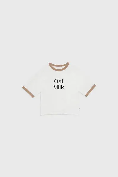 New Orchard New Orchard Vegan T-shirt 100% Baumwolle, Beige und weiß, – Produktbild 2 von 3