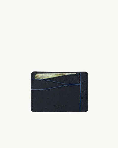 Ashoka Paris Ashoka Paris Großes Kartenetui aus Mylo Pilzmaterial Blau – Produktbild 2 von 3