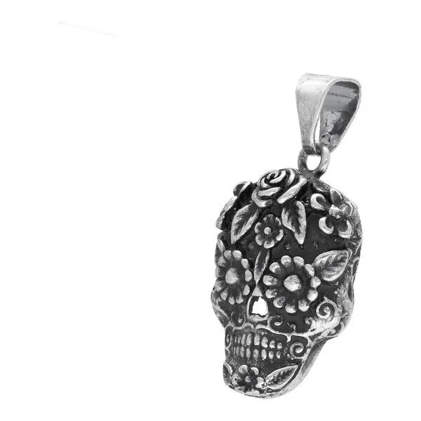 pakilia pakilia Fair-Trade Silber Totenkopf-Anhänger mit Silber- od. Kautschukkette – Produktbild 4 von 5