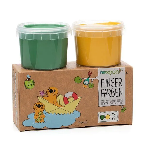 neogrün neogrün Fingerfarben 2er Set "Nori", Grün/gelb, – Produktbild 5 von 7