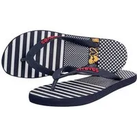 Waves WAVES Flip Flops - Zehentrenner 100 % Naturkautschuk, Dunkelblau/streifen, – Produktbild 1 von 1