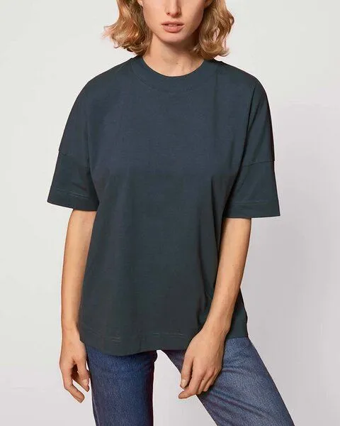 YTWOO YTWOO Oversize T-Shirt für Sie und Ihn aus Bio-Baumwolle, Grau, – Produktbild 2 von 3