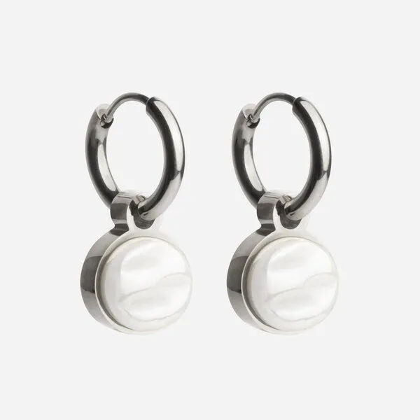 ALEXASCHA ALEXASCHA Silber Creolen mit Anhänger | Mix & Match, Schneeweiß, – Produktbild 1 von 4