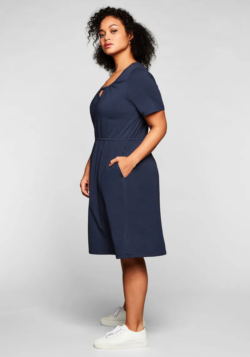 sheego Jerseykleid, Marine, – Produktbild 1 von 2