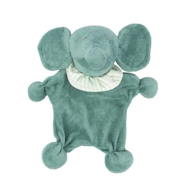 El Puente El Puente Stoffpuppe "Elefant" aus Bio-Baumwolle, Grau,weiß, – Produktbild 1 von 2