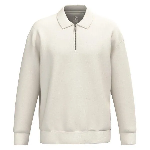 YTWOO YTWOO Unisex-Sweatshirt mit Zipper und Polokragen, Ivory, – Produktbild 1 von 4