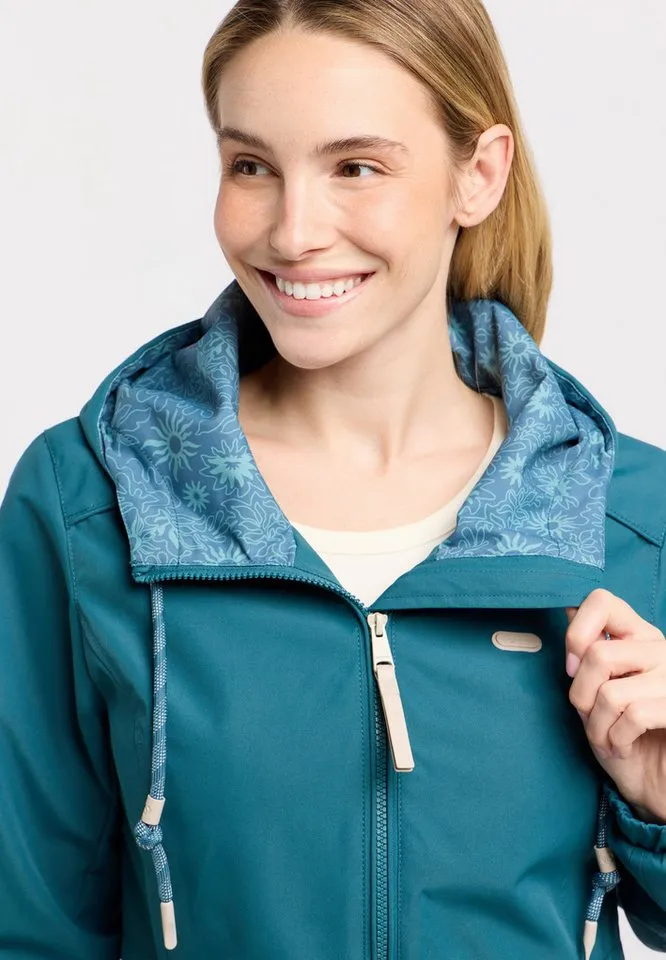 ragwear ragwear Parka DANKKA Mit Kordelzug, geblümtem Futter und reflektierenden Kordeln, Grün, – Produktbild 5 von 5